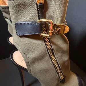 Giuseppe Zanotti Olive and Black Heeled Boots